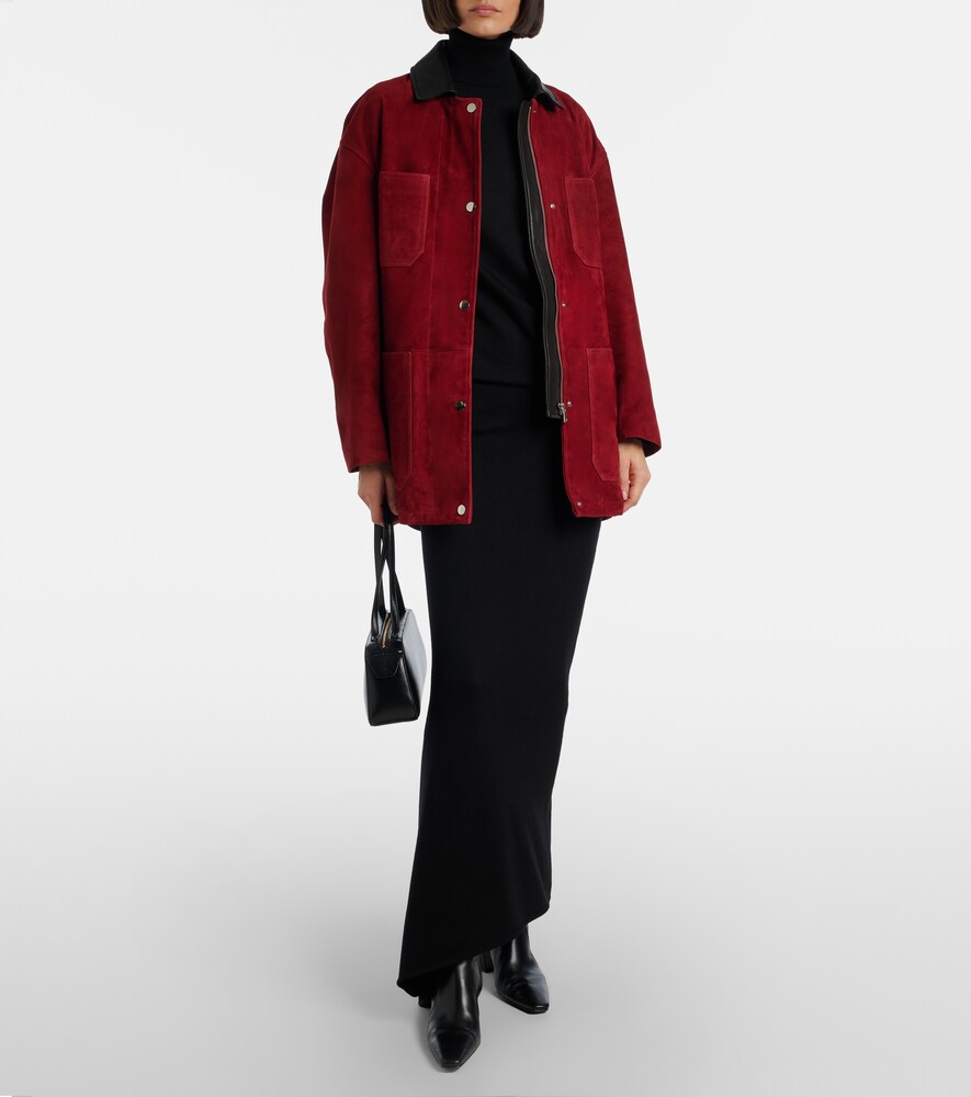  Nour Hammour Nour Hammour Barn Leather-trimmed Suede Jacket 