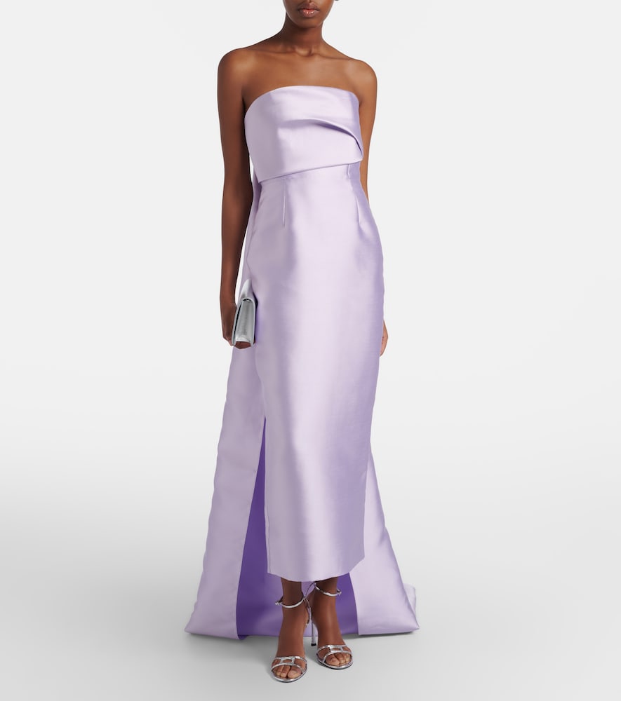 Solace London Kiki caped satin corset cocktail dress
