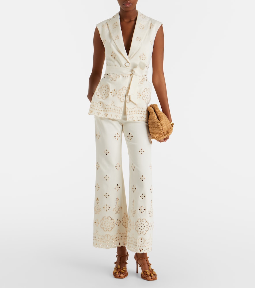 Veronica Beard Townes eyelet cotton twill vest