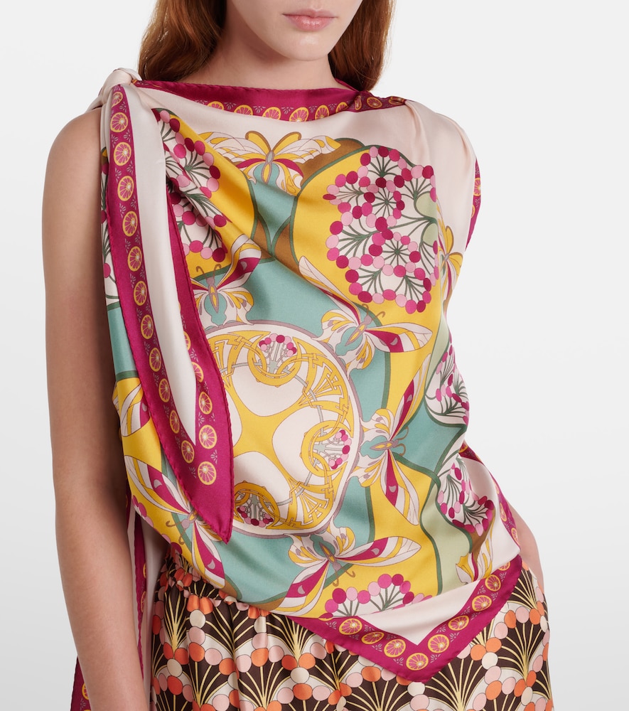  La Doublej La Doublej Florette Placã©e Asymmetric Silk Twill Top 