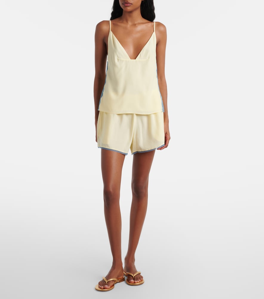  Sir Sir Lace-trimmed Silk Shorts 