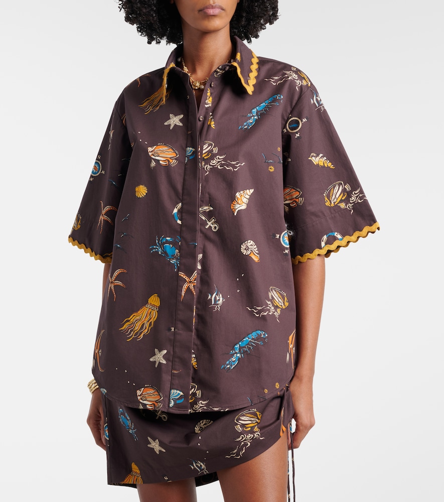 Alémais Printed cotton bowling shirt