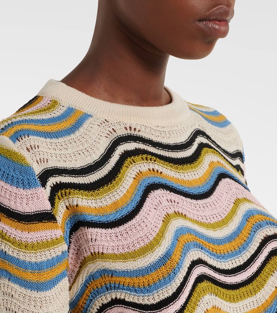 Chevron Crochet Cotton Sweater