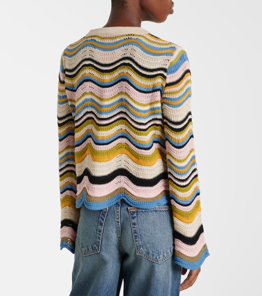Chevron Crochet Cotton Sweater