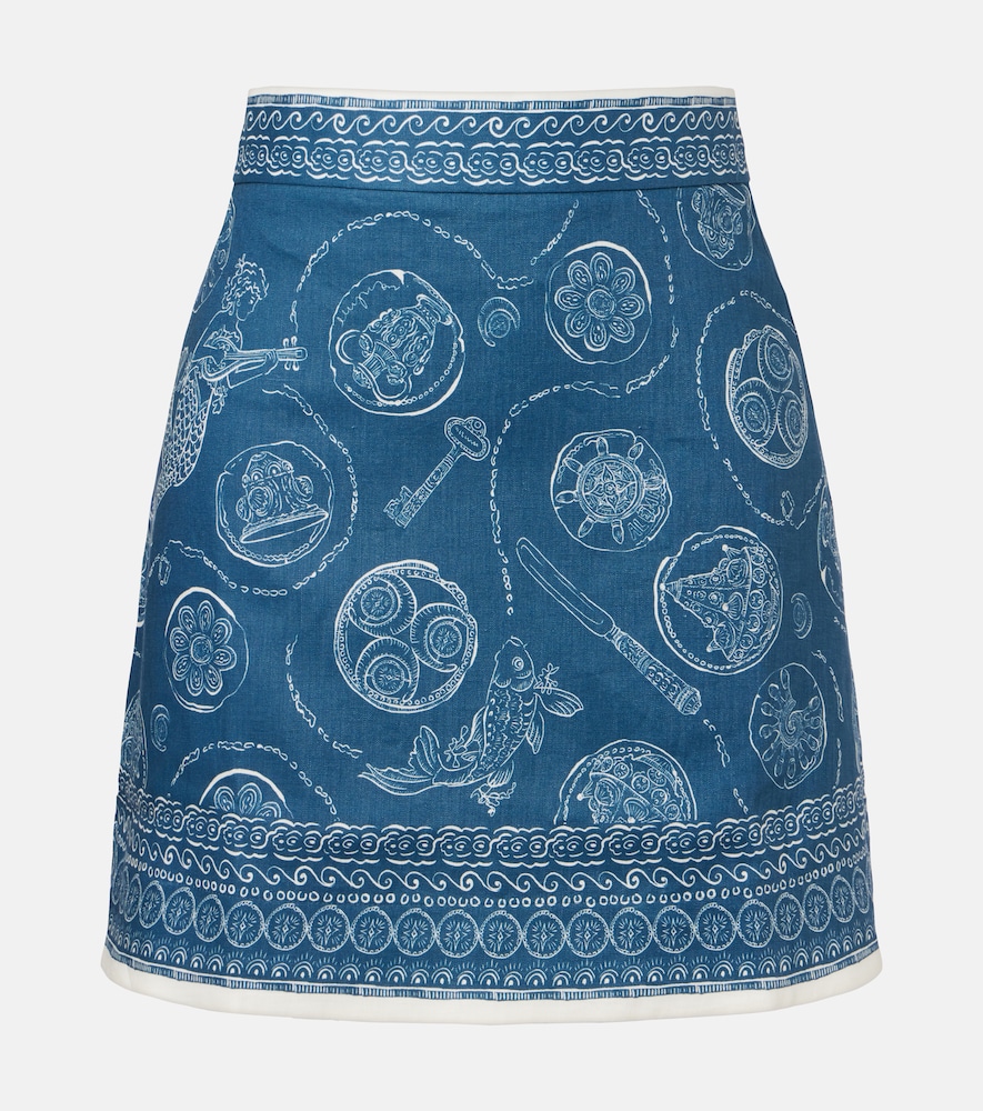 Alemais Alémais Lucky printed linen miniskirt
