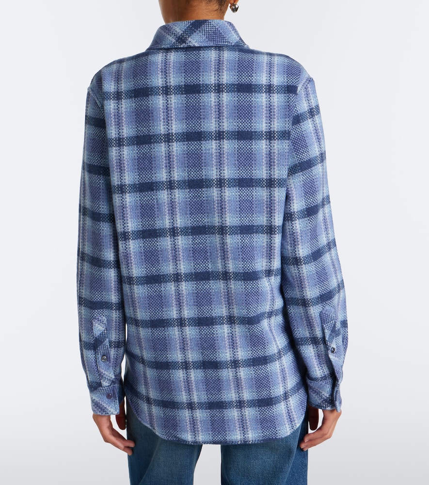 Blue Uniform Plaid Cashmere Shirt