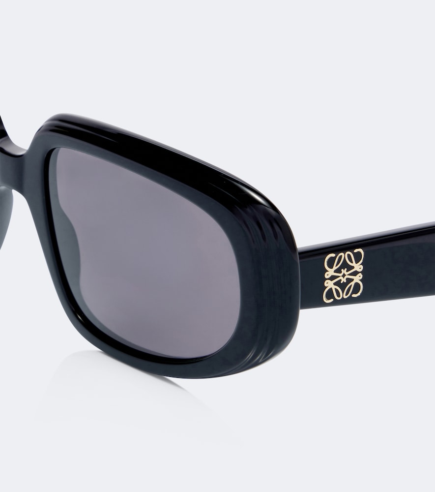 Loewe Mini Anagram Steps Rectangular Sunglasses In Black