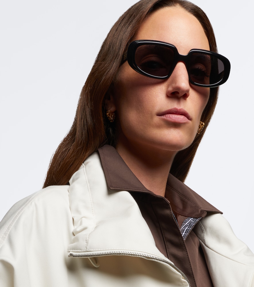 Loewe Mini Anagram Steps Rectangular Sunglasses In Black
