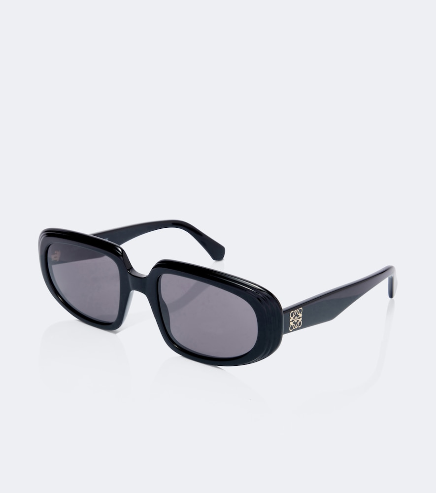 Loewe Mini Anagram Steps Rectangular Sunglasses In Black