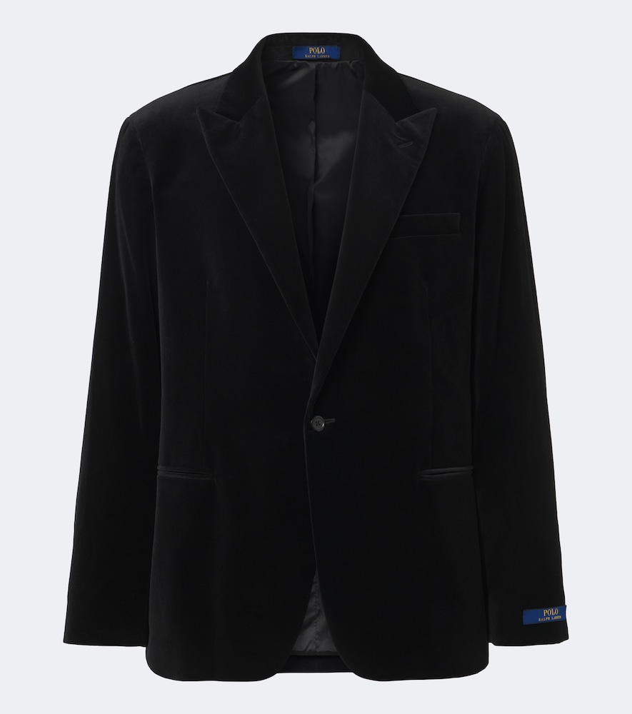 Blazer monopetto in velluto di cotone