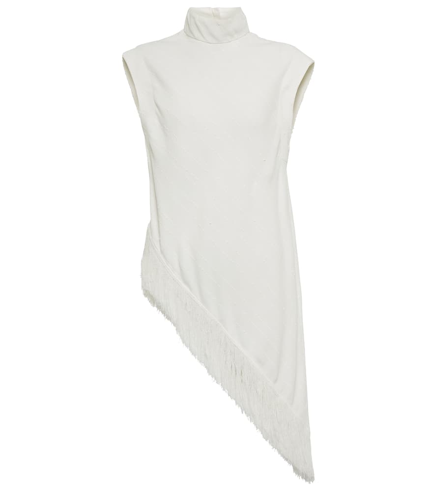 Proenza Schouler Fringe-trimmed crêpe top