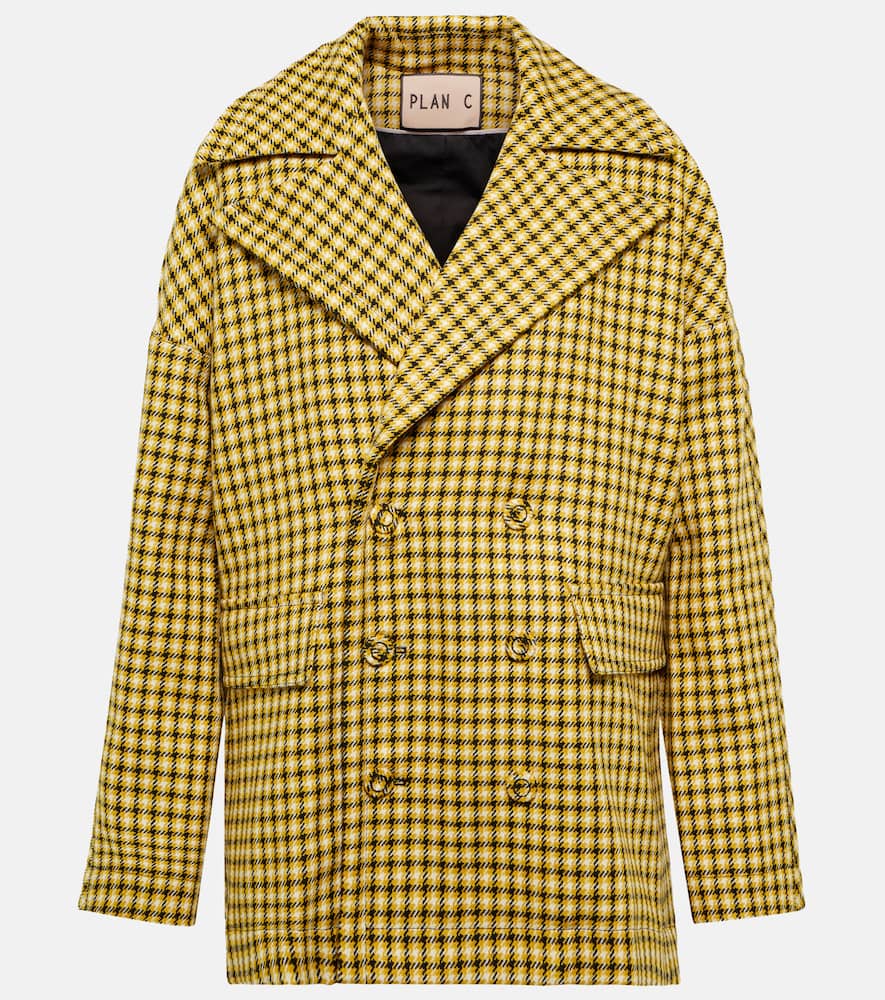 Plan C Houndstooth wool blazer