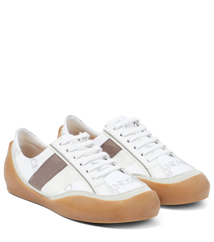 Jw Anderson Bubble Low Top Leather & Canvas Sneakers In White