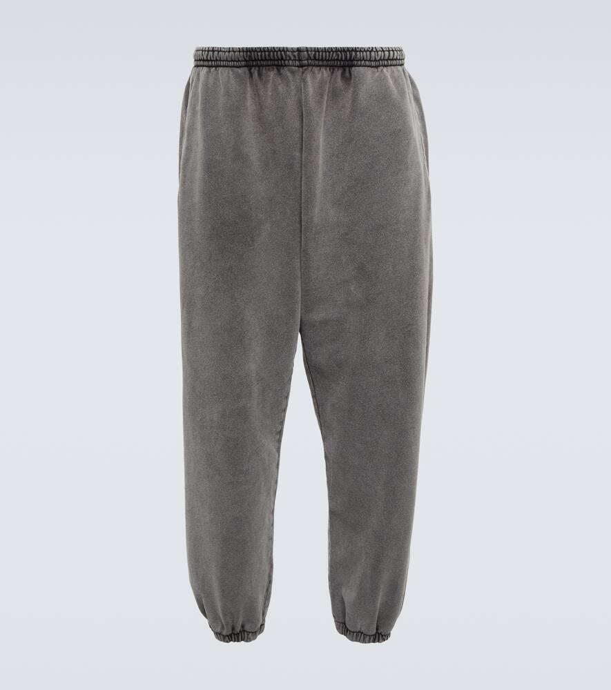 Acne Studios Logo Cotton Unisex Sweatpants With Elasticated Waistband In Faded Black