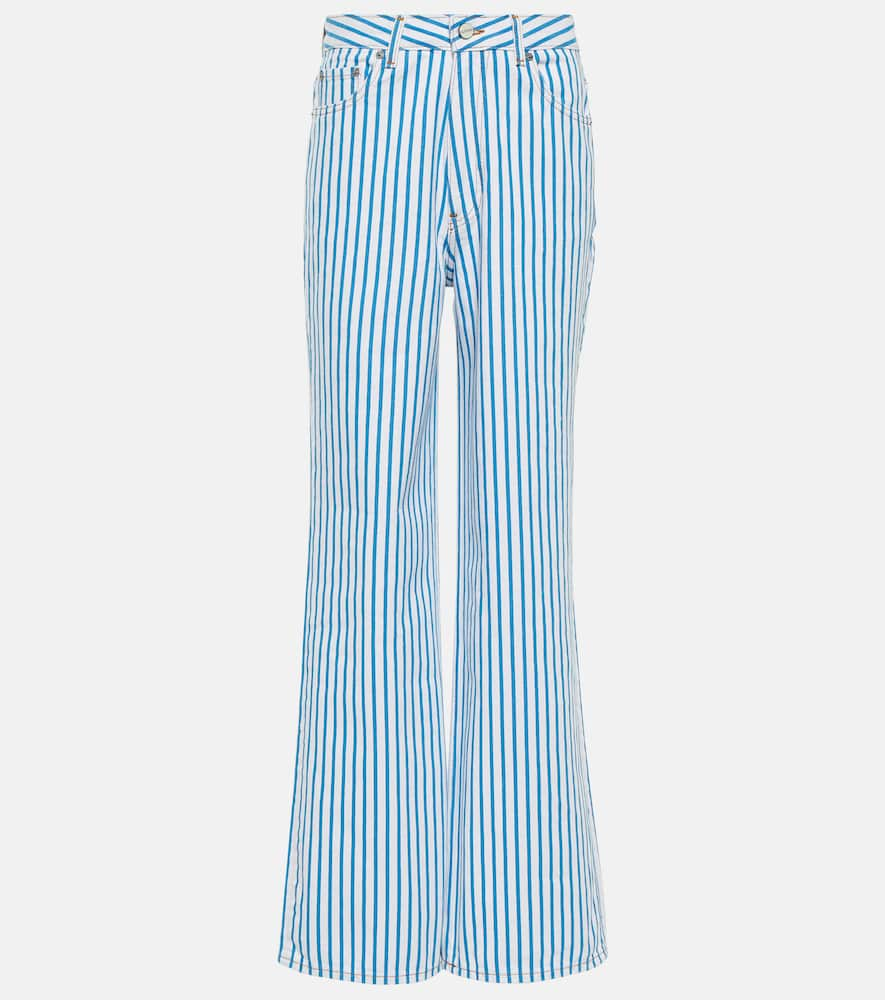 Ganni Magny striped high-rise straight jeans