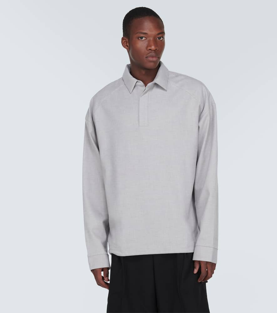 Shop The Frankie Shop Dennis Polo Woven Sweater In Grey