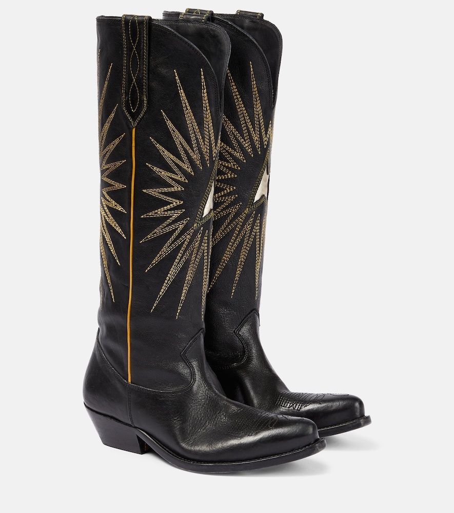 Embroidered Leather Cowboy Boots
