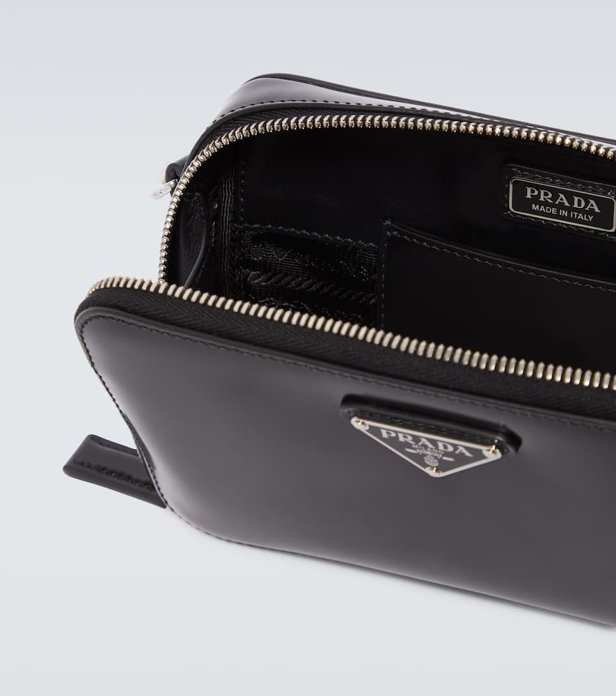 Prada Small Brique Brushed Leather Crossbody Bag