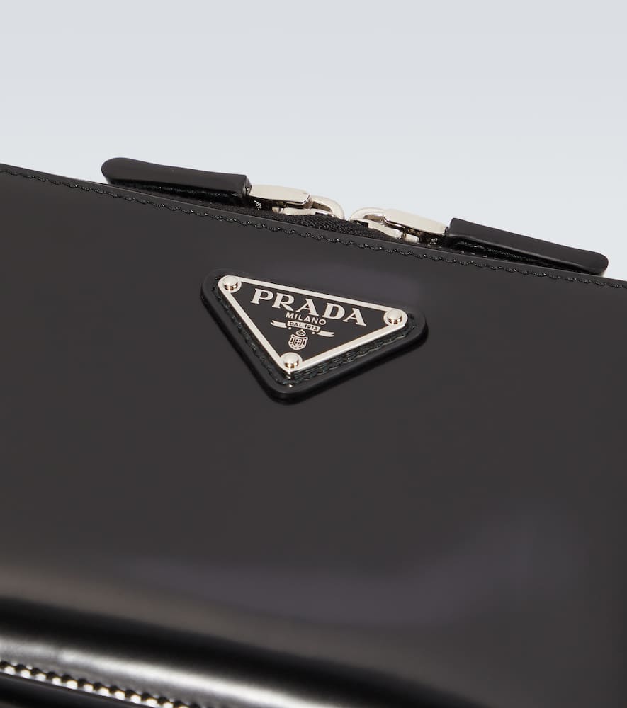 Prada Small Brique Brushed Leather Crossbody Bag