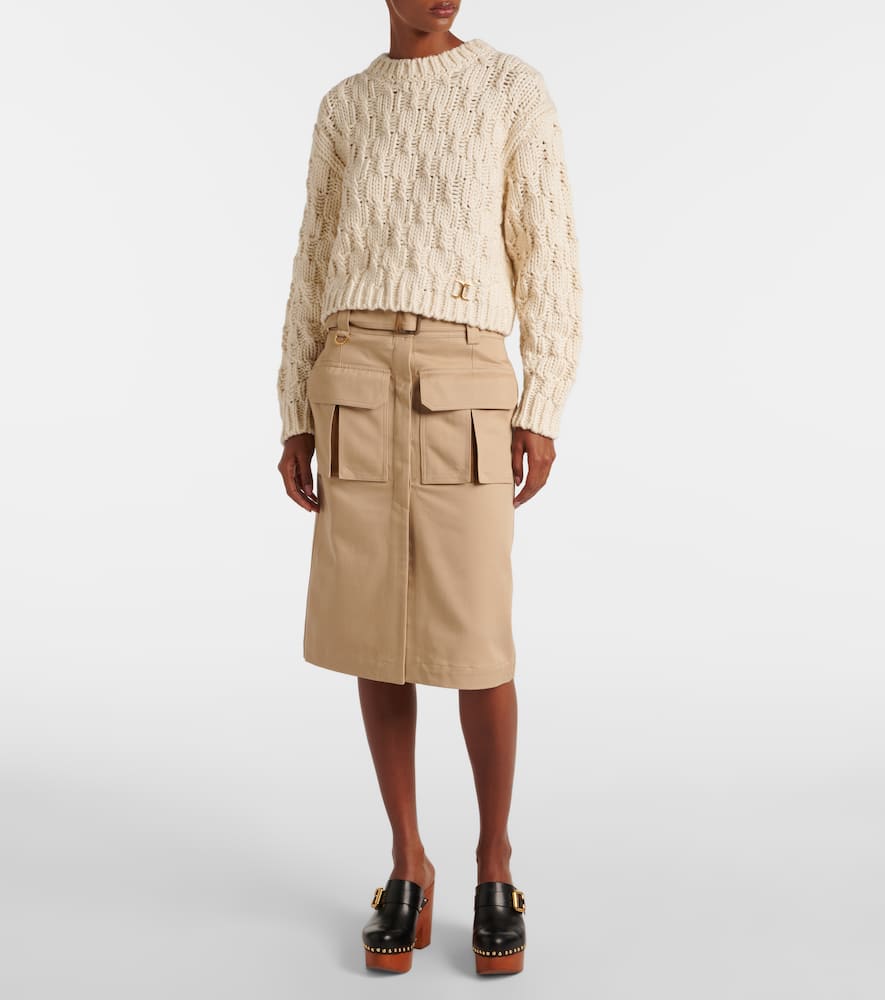 Chloé Iconic Milk Short Knitted Sweater In White
