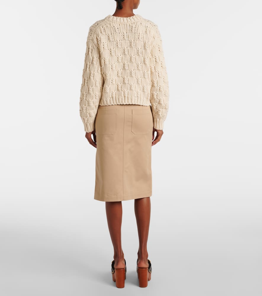 Chloé Iconic Milk Short Knitted Sweater In White