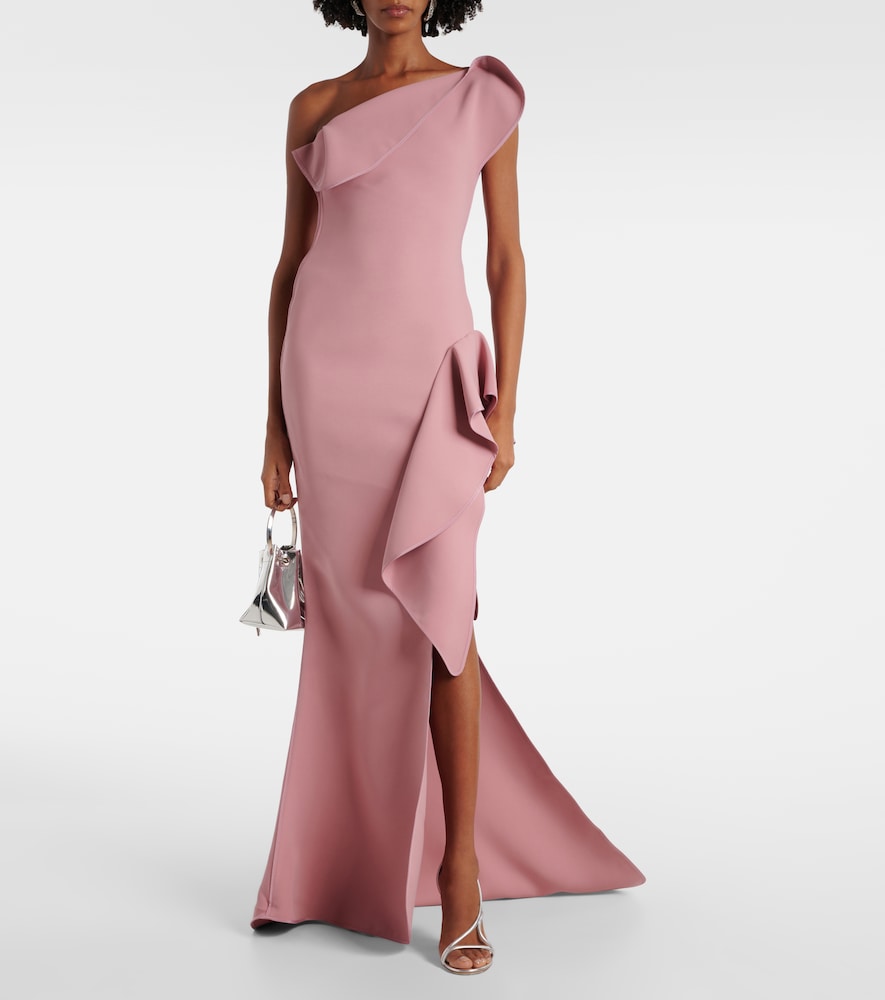  Maticevski Maticevski Provenance Ruffled One-shoulder Crepe Gown 