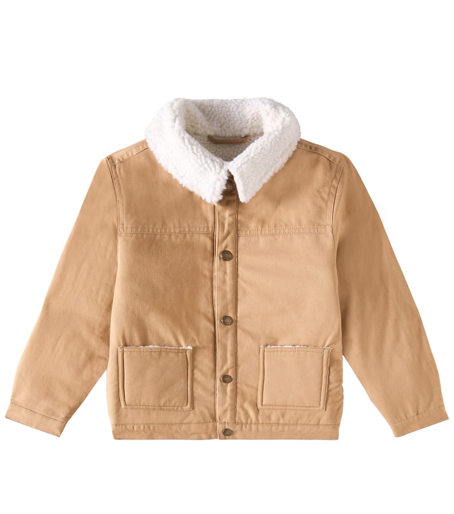 Rylee + Cru Jacke Aus Baumwolle Mit Faux Shearling In Beige