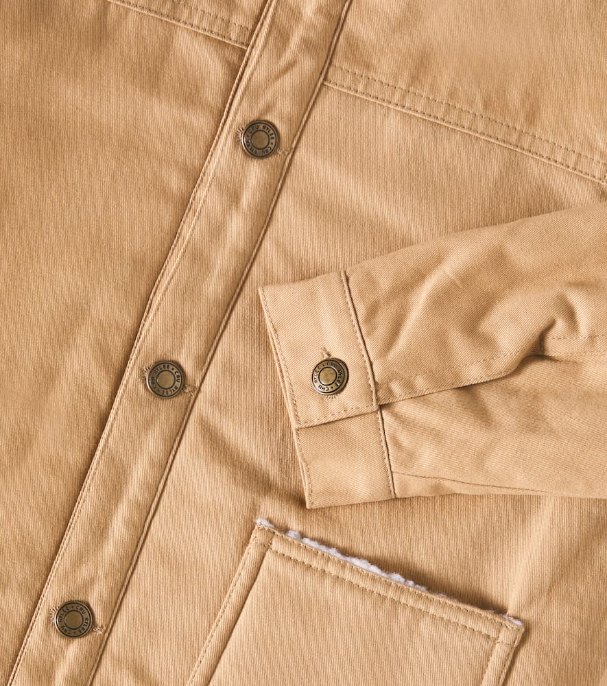 Rylee + Cru Jacke Aus Baumwolle Mit Faux Shearling In Beige