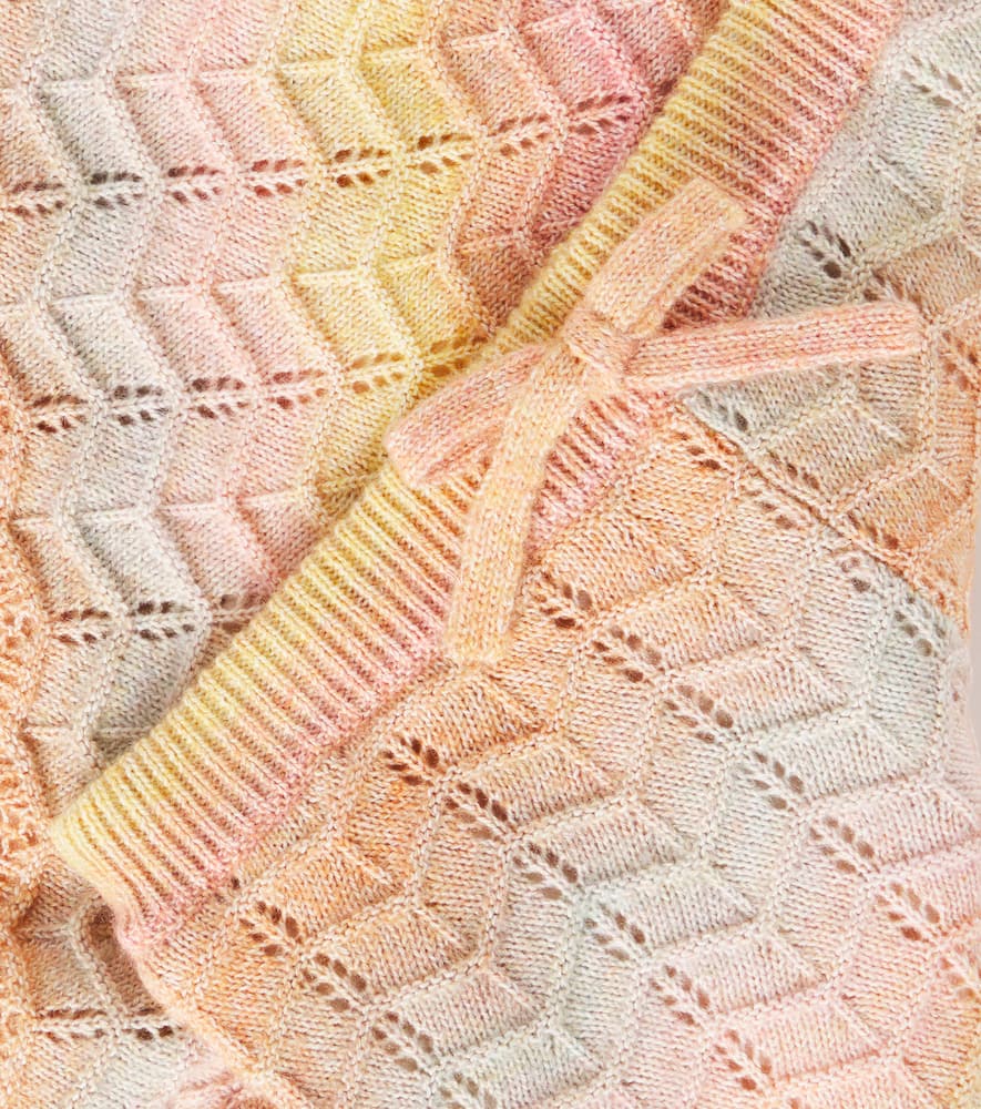 Zimmermann Tallow Chevron Cotton-blend Shorts In Multicoloured