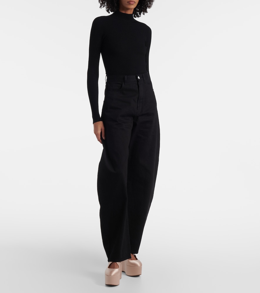 Alaïa 110 Satin Platform Wedges