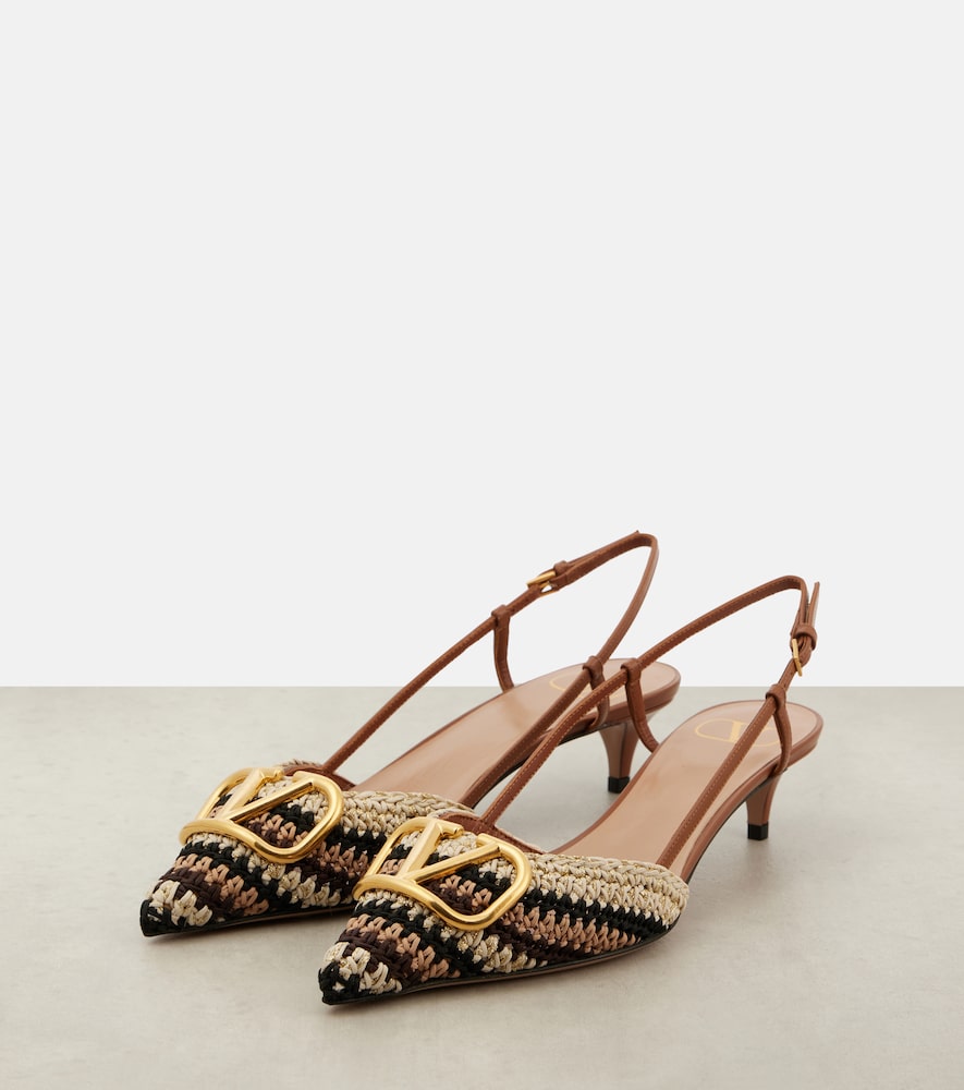  Valentino Garavani Valentino Garavani Vlogo Signature 40 Crochet Slingback Pumps 