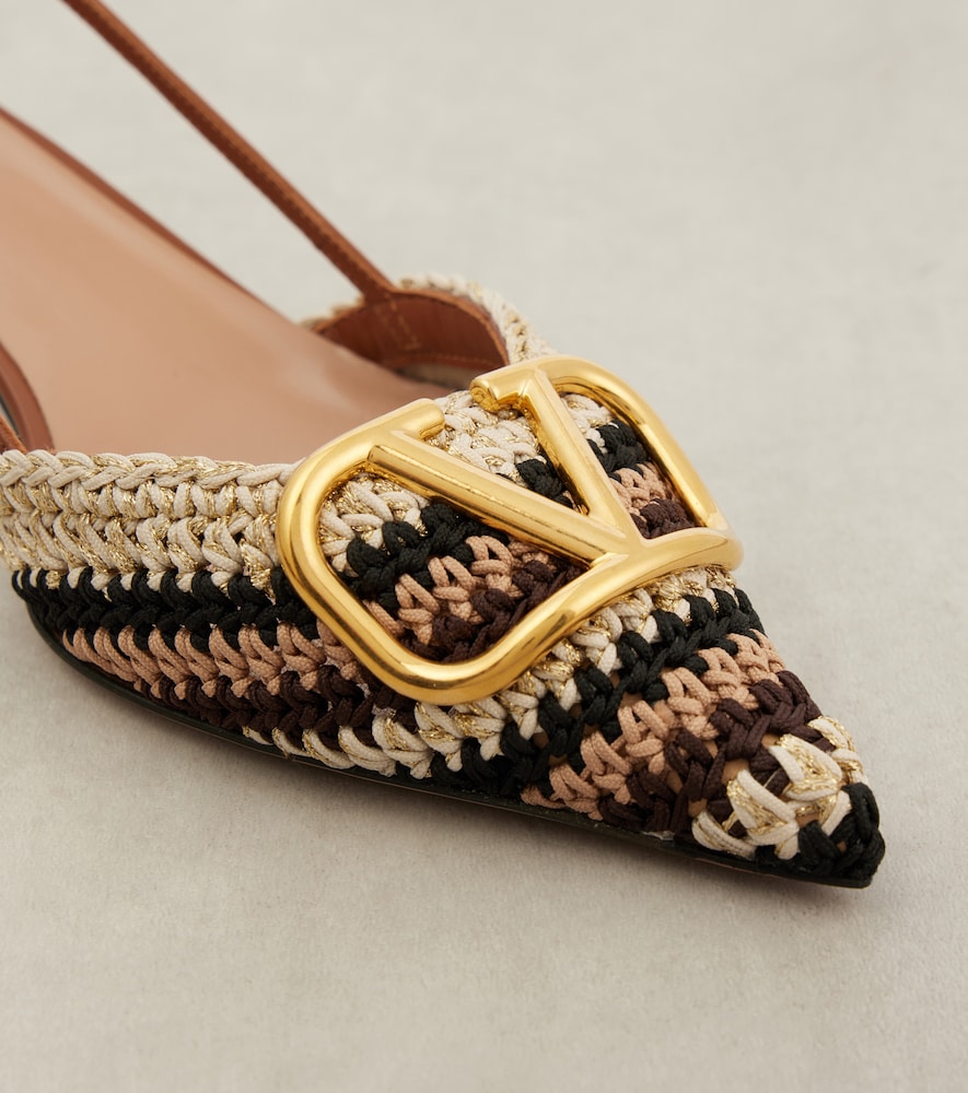  Valentino Garavani Valentino Garavani Vlogo Signature 40 Crochet Slingback Pumps 