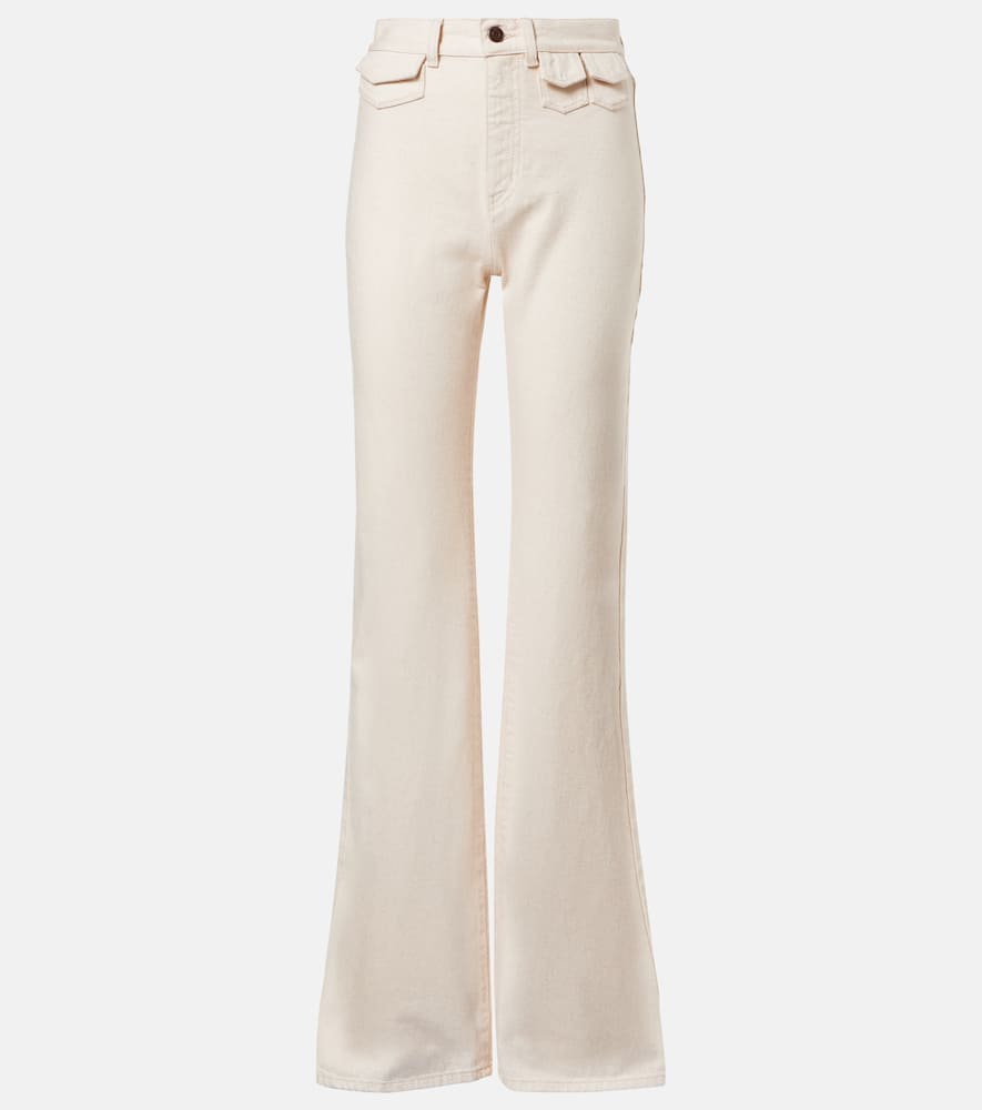 Chloé High-rise Flared Jeans In White