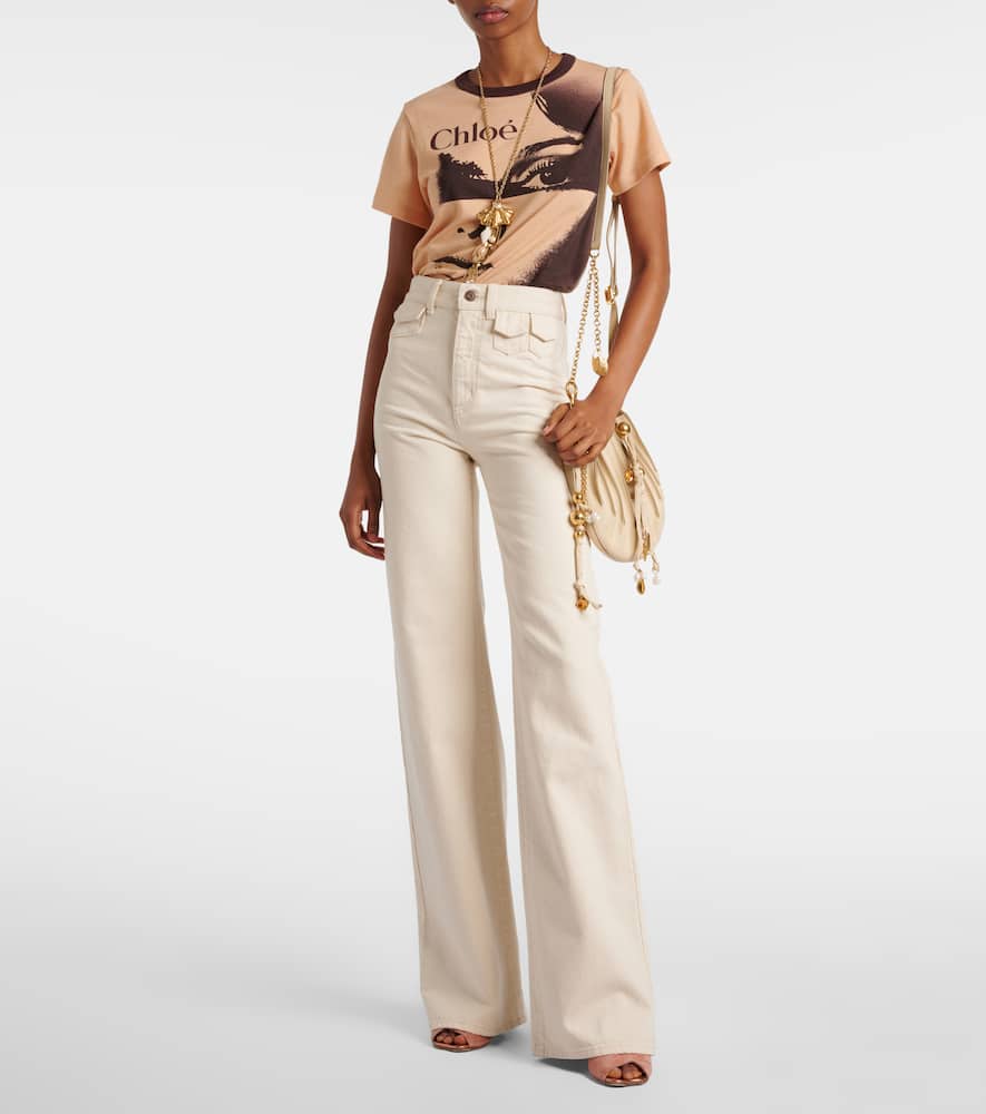 Chloé High-rise Flared Jeans In White