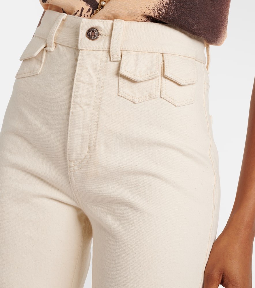 Chloé High-rise Flared Jeans In White