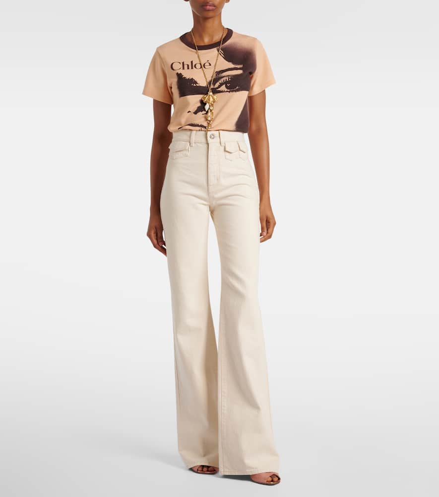 Chloé High-rise Flared Jeans In White