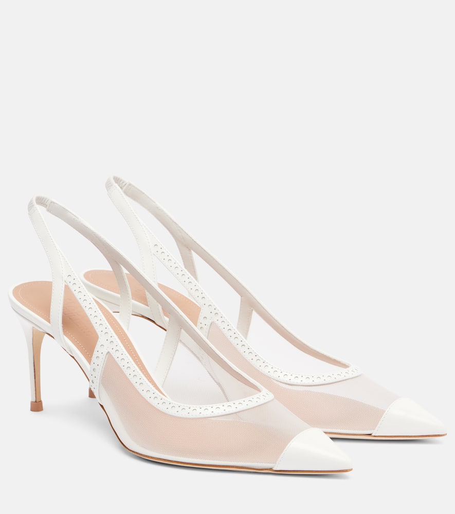 Aubrey 70 mesh slingback pumps