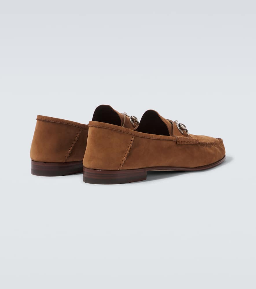 Gucci Signature Horsebit Detail Suede Loafers