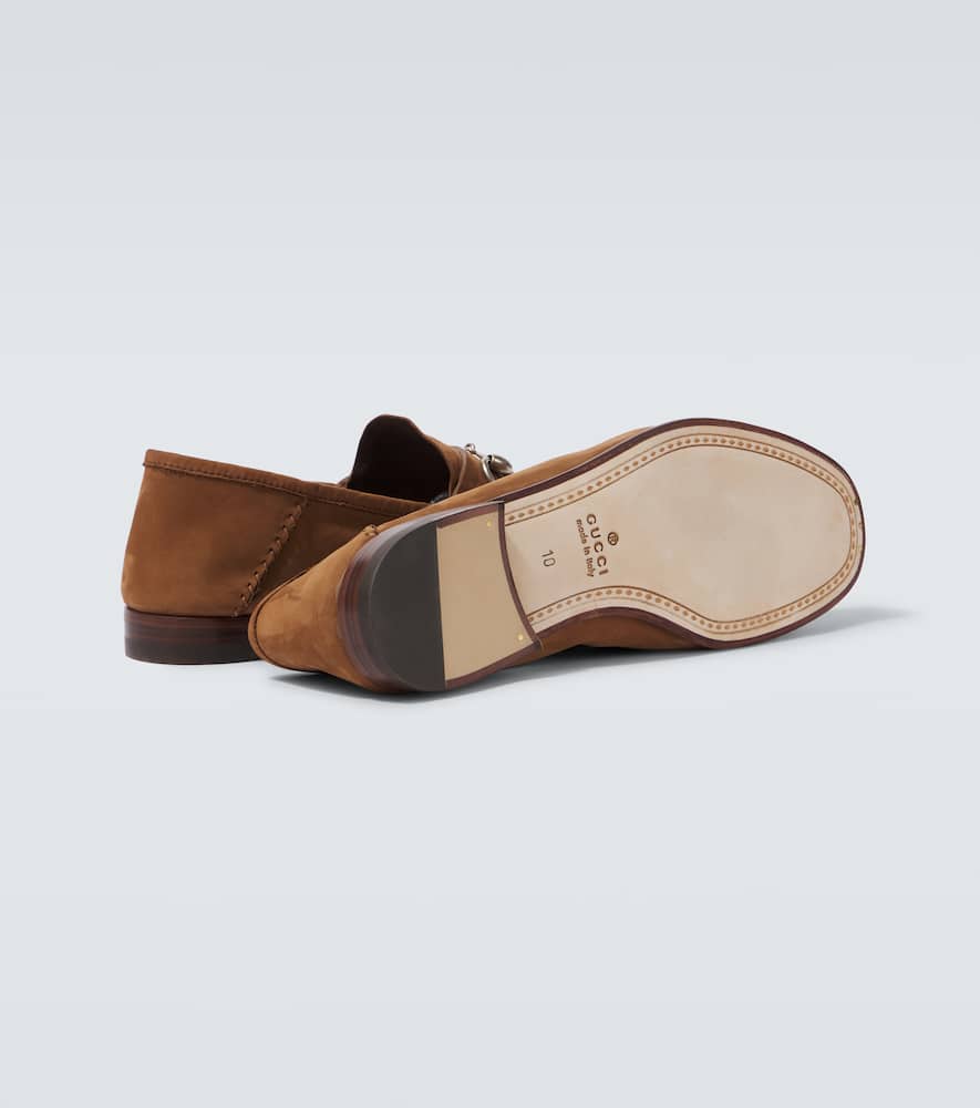 Gucci Signature Horsebit Detail Suede Loafers