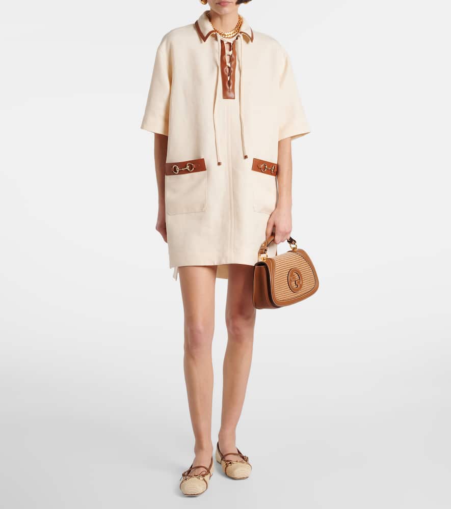 Gucci Horsebit Linen Canvas Minidress