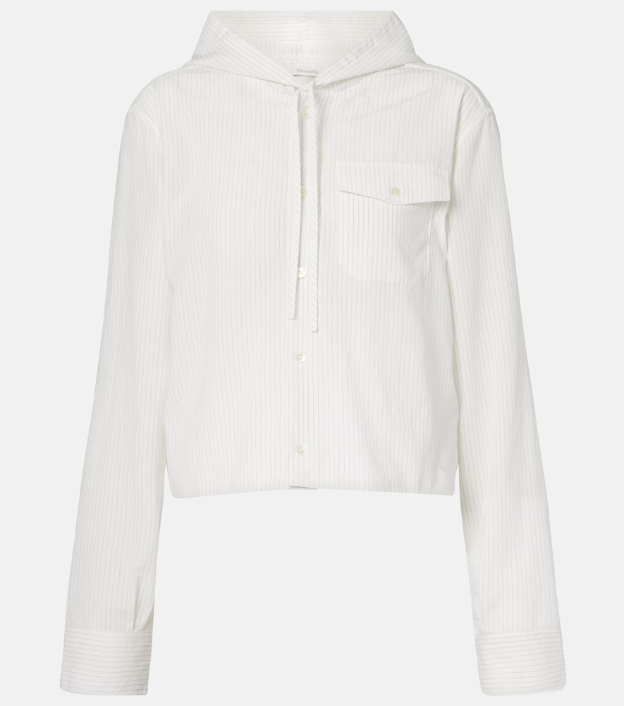 JW Anderson Pinstripe cropped hooded shirt　JW アンダーソン ピンストライプ クロップド フード付きシャツ JW