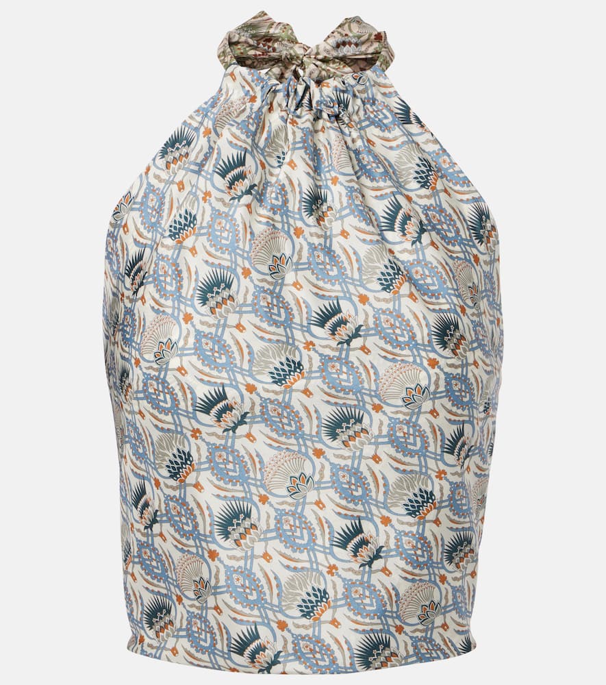 Annet printed halterneck silk top