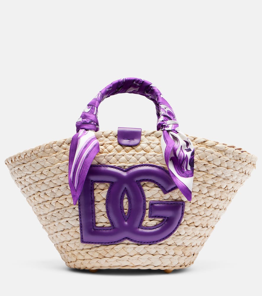 Dolce & Gabbana Dg Majolica Straw Basket Bag In Sand