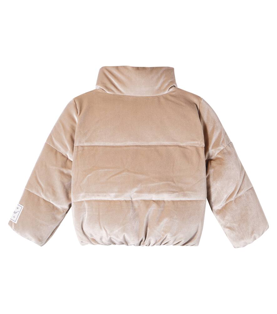 Molo Havi Velvet Puffer Jacket In Brown