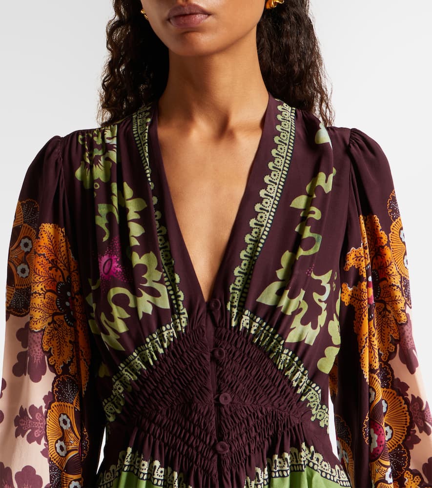 La Doublej Printed Silk Maxi Dress In Multi