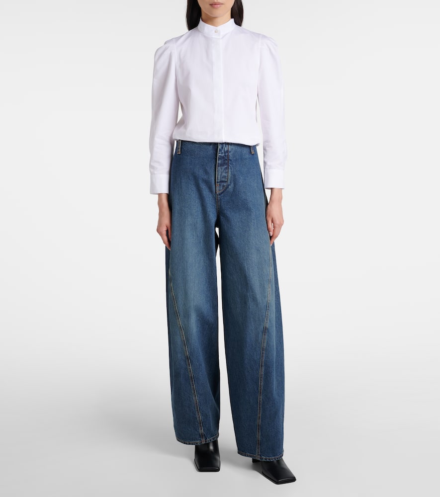 Alaïa Belt Loop Denim Trousers In Blue