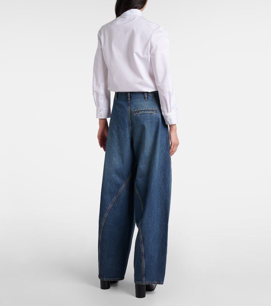 Alaïa Belt Loop Denim Trousers In Blue