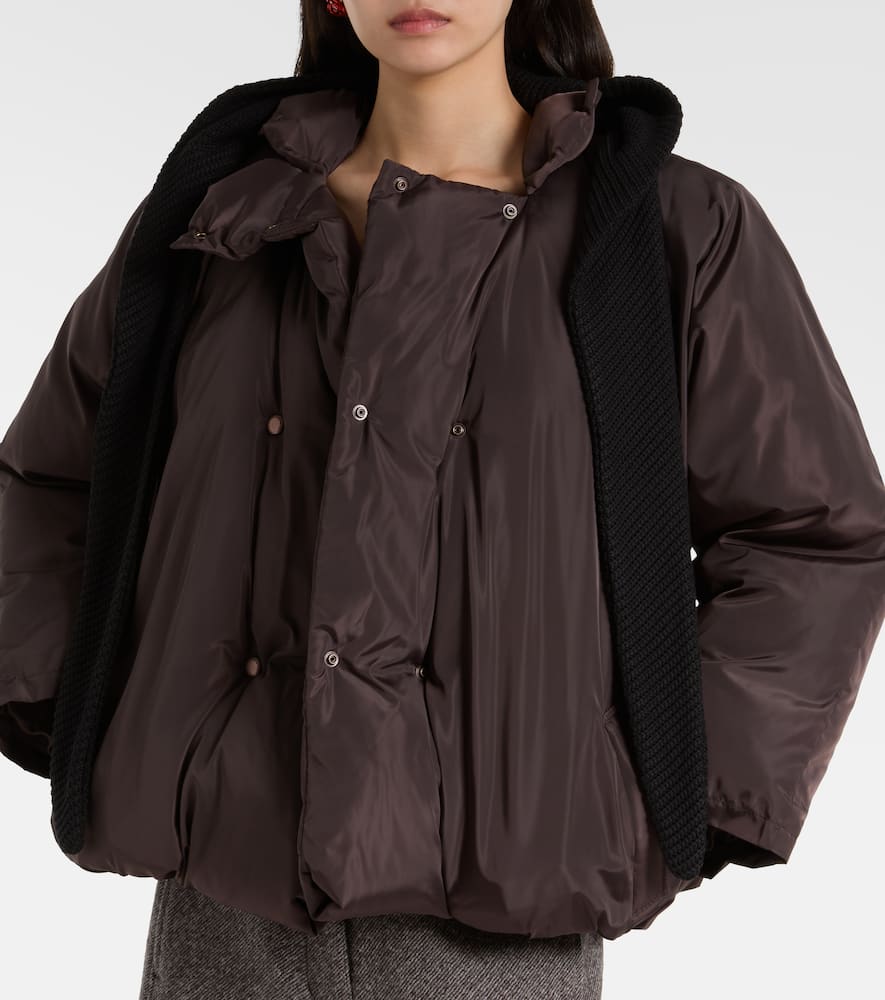 Magda Butrym Belted Hooded Puffer Jacket In Brown