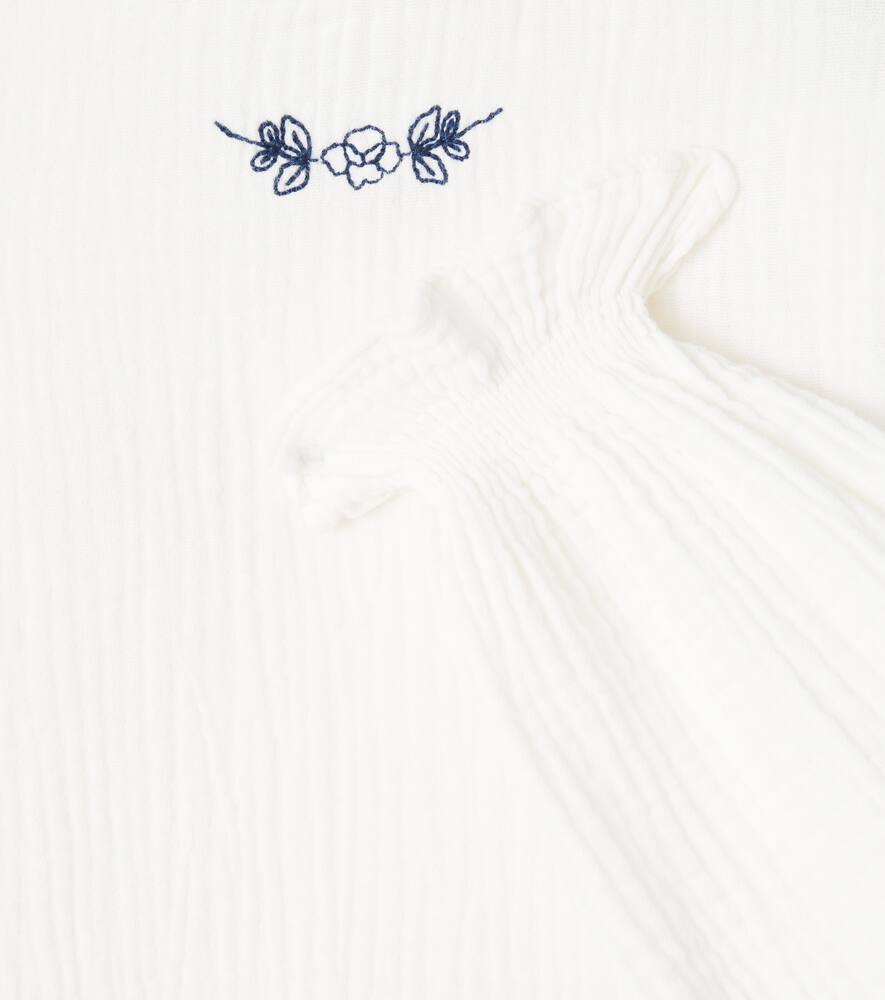 The New Society Maitea Ruffled Cotton Blouse In White