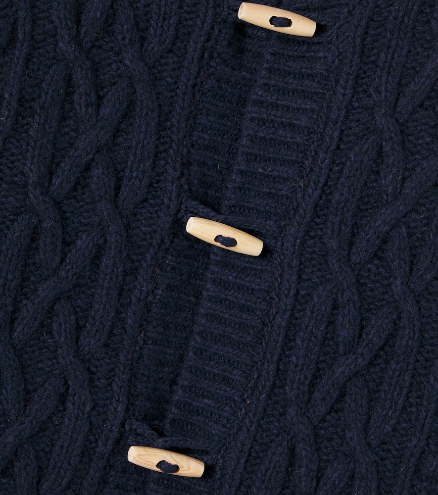 The New Society Maria Cable-knit Wool-blend Cardigan In Black